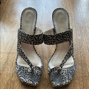Stuart Weitzman Animal Print Heeled Sandals